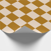 Brown and beige checkerboard pattern ラッピングペーパー (角)