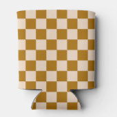 Brown and beige checkerboard pattern 缶クーラー (裏面)