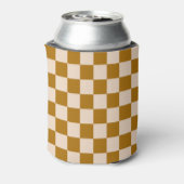 Brown and beige checkerboard pattern 缶クーラー (缶裏面)