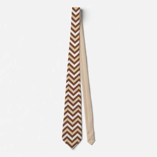 Brown and beige chevron ネクタイ (正面)