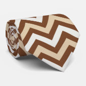 Brown and beige chevron ネクタイ (ロール)