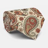 Brown And Beige Paisley  ネクタイ (ロール)