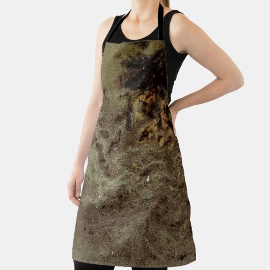 Brown and black abstract painting エプロン (インサイチュ)