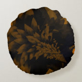 Brown and Black Bloom ラウンドクッション (裏面)