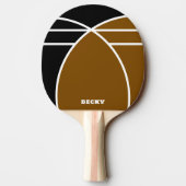 Brown and Black Personalized Ping Pong Paddle 卓球ラケット (裏面)