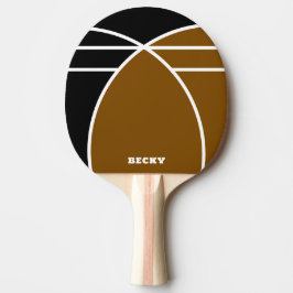 Brown and Black Personalized Ping Pong Paddle 卓球ラケット
