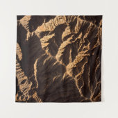Brown and black sand in the morning タペストリー (正面(横))