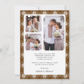 Brown and Black Ukrainian Embroidery Wedding サンキューカード (裏面)