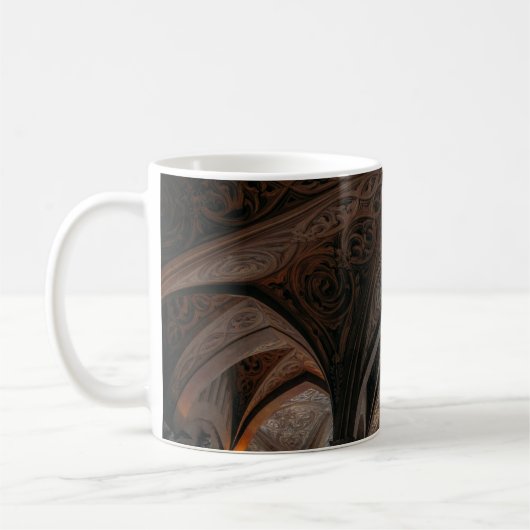 Brown and black wooden building interior コーヒーマグカップ (左)