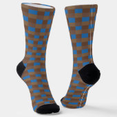 Brown and Blue Color Combination ソックス (傾斜あり)