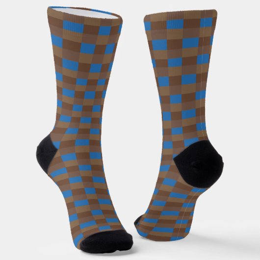 Brown and Blue Color Combination ソックス (傾斜あり)