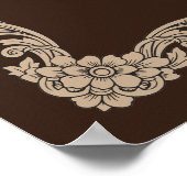 Brown and Cream Vintage Baroque Wedding Welcome ポスター (角)