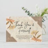 Brown and Cream Vintage Thank You Farewell カード (スタンド正面)