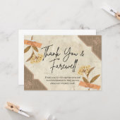 Brown and Cream Vintage Thank You Farewell カード (正面/裏面インサイチュ)