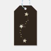 Brown and Gold Christmas Tree and Stars ギフトタグ (裏面)