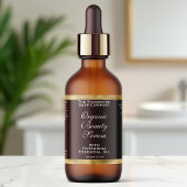 Brown and Gold Cosmetics Dropper Bottle Label ラベル
