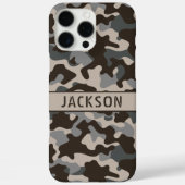 Brown and Gray Camouflage Personalized Case-Mate iPhoneケース (裏面)