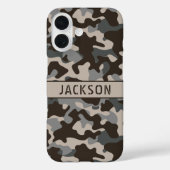 Brown and Gray Camouflage Personalized Case-Mate iPhoneケース (裏面)