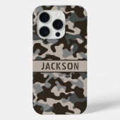Brown and Gray Camouflage Personalized Case-Mate iPhoneケース (裏面)