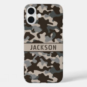 Brown and Gray Camouflage Personalized Case-Mate iPhoneケース (裏面)