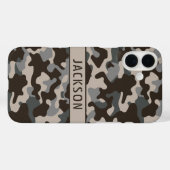Brown and Gray Camouflage Personalized Case-Mate iPhoneケース (裏面 (横))
