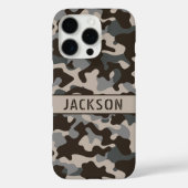 Brown and Gray Camouflage Personalized Case-Mate iPhoneケース (裏面)
