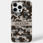 Brown and Gray Camouflage Personalized Case-Mate iPhoneケース (裏面)