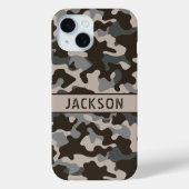 Brown and Gray Camouflage Personalized Case-Mate iPhoneケース (裏面)