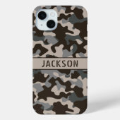 Brown and Gray Camouflage Personalized Case-Mate iPhoneケース (裏面)