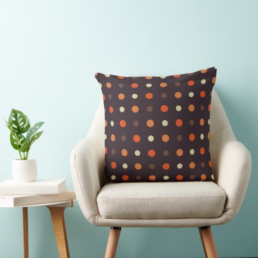 brown and orange fall polka dot クッション (椅子)