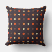 brown and orange fall polka dot クッション (正面)