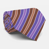 Brown and Purple Multicolored Striped Pattern ネクタイ (ロール)