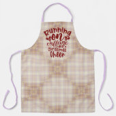 Brown and Purple Plaid Running on Cheer Christmas エプロン (正面)