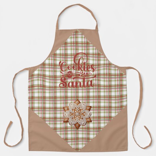 Brown and Red Plaid Cookies for Santa エプロン (正面)