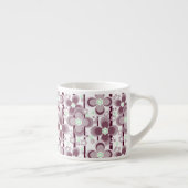 brown and white floral pattern エスプレッソカップ (右)