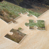 Brown and white horse at autumn pond ジグソーパズル (側面)