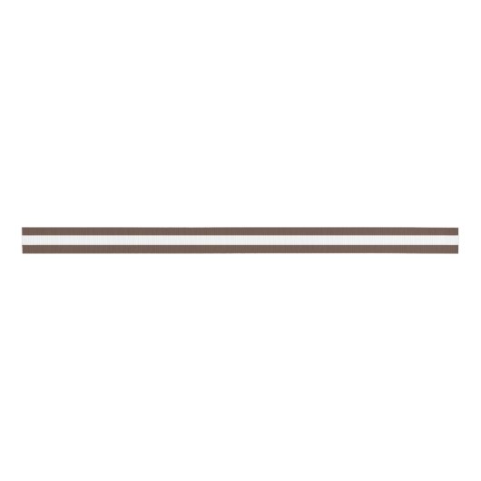 Brown And White Striped  Simple Stripes Pattern グログランリボン (正面)