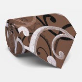 Brown and White Swirls ネクタイ (ロール)