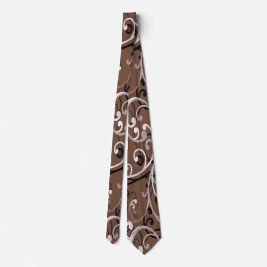Brown and White Swirls ネクタイ (裏面)