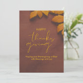 Brown and Yellow Minimalist Thanksgiving Card シーズンカード (スタンド正面)
