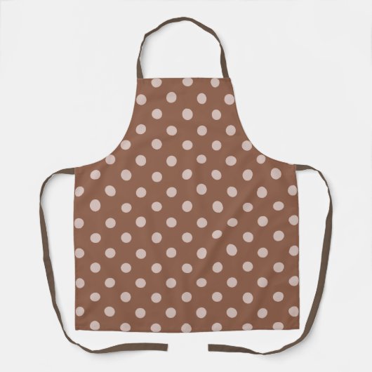 Brown apron with white polka dots エプロン (正面)