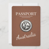 Brown Australia Passport日付の保存 セーブザデート (正面)