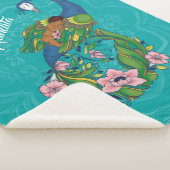 Brown Baby sleeping on a Floral Peacock シェルパブランケット (3/4)