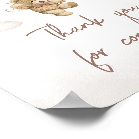 Brown Balloon Bear Thank for 来's ポスター (角)