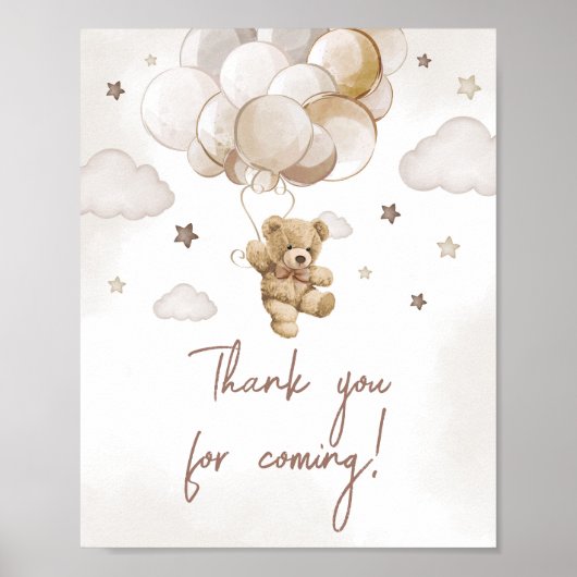 Brown Balloon Bear Thank for 来's ポスター (正面)