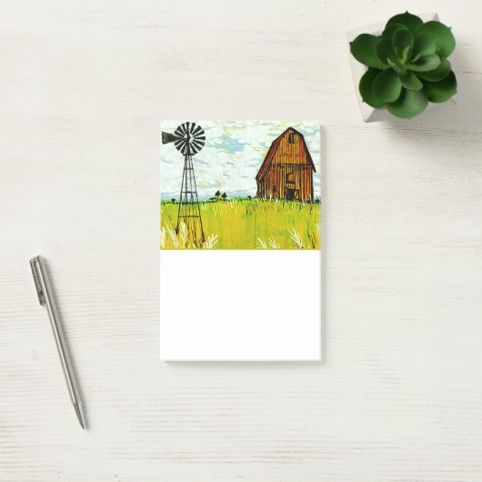 Brown Barn Summer Landscape Post-It Notes ポストイット (オフィス)