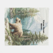 Brown Bear フリースブランケット (正面(横))
