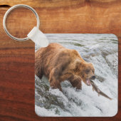 Brown Bear Catches Red Salmon キーホルダー (正面)