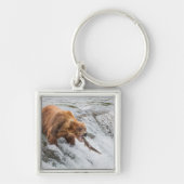 Brown Bear Catches Red Salmon キーホルダー (正面)