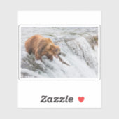 Brown Bear Catches Red Salmon シール (シート)